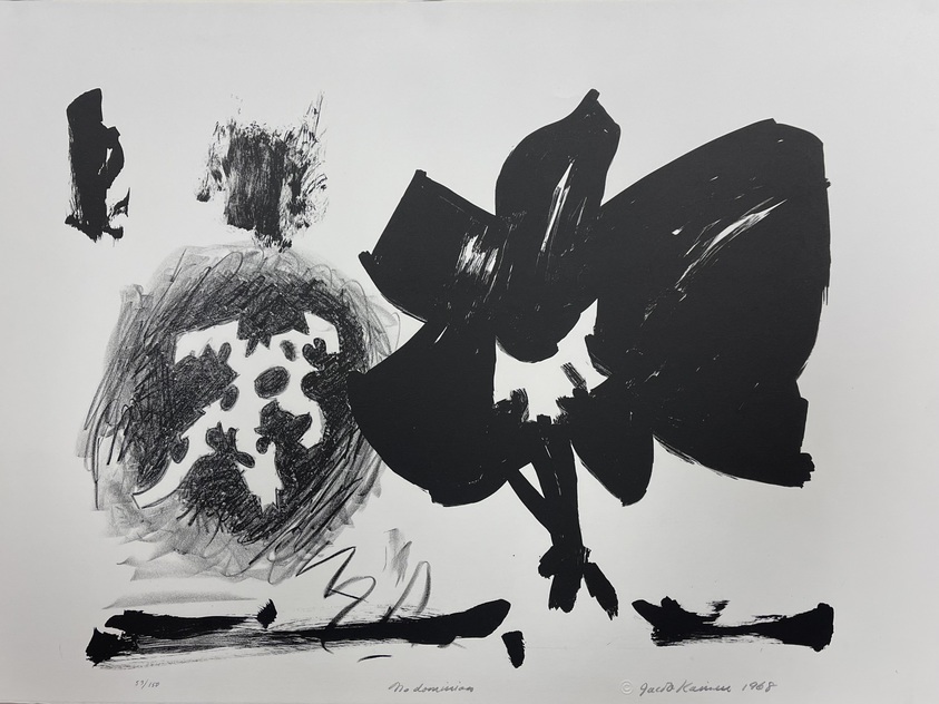 Jacob Kainen (American, 1909–2001). <em>No Dominion</em>, 1968. Lithograph, Sheet: 21 15/16 x 29 15/16 in. (55.7 x 76 cm). Brooklyn Museum, Gift of Mrs. B. S. Cole, 77.63.10. © artist or artist's estate (Photo: Brooklyn Museum, CUR.77.63.10.jpg)