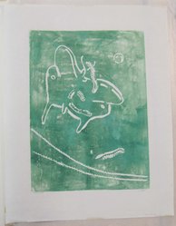 Hilda Katz (American, 1909-1997). <em>Luna</em>, n.d. Linocut block print, on white laid paper, Sheet: 19 7/8 x 15 3/16 in. (50.5 x 38.5 cm). Brooklyn Museum, Gift of Hilda Katz, 78.154.8. © artist or artist's estate (Photo: Brooklyn Museum, CUR.78.154.8.jpg)
