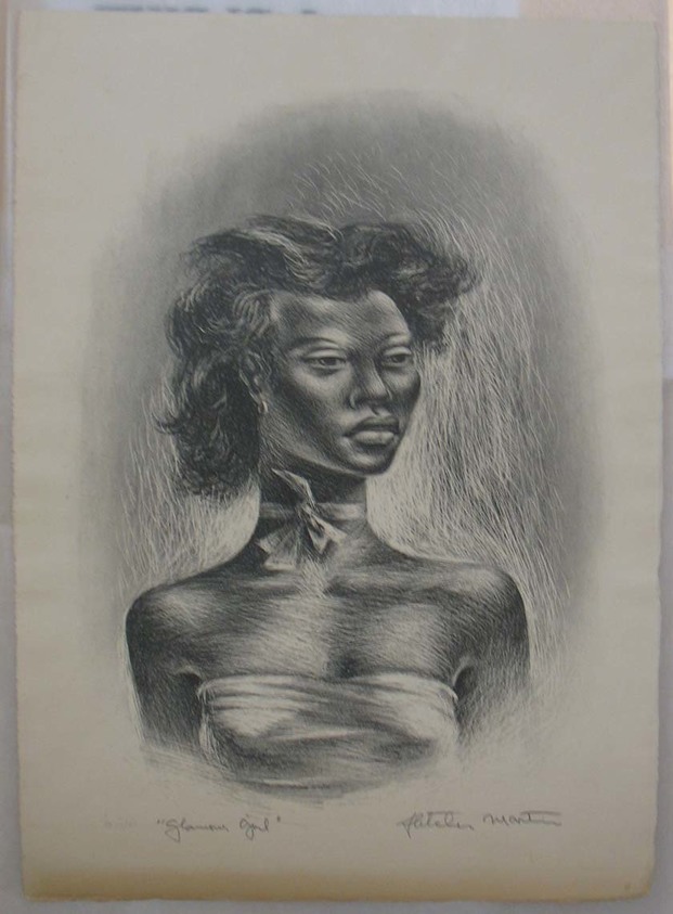 Fletcher Martin (American, 1904–1979). <em>Glamour Girl</em>, 1951. Lithograph on paper, sheet: 15 13/16 x 11 5/16 in. (40.2 x 28.8 cm). Brooklyn Museum, Gift of Howard Moorepark, 80.136.3. © artist or artist's estate (Photo: Brooklyn Museum, CUR.80.136.3.jpg)