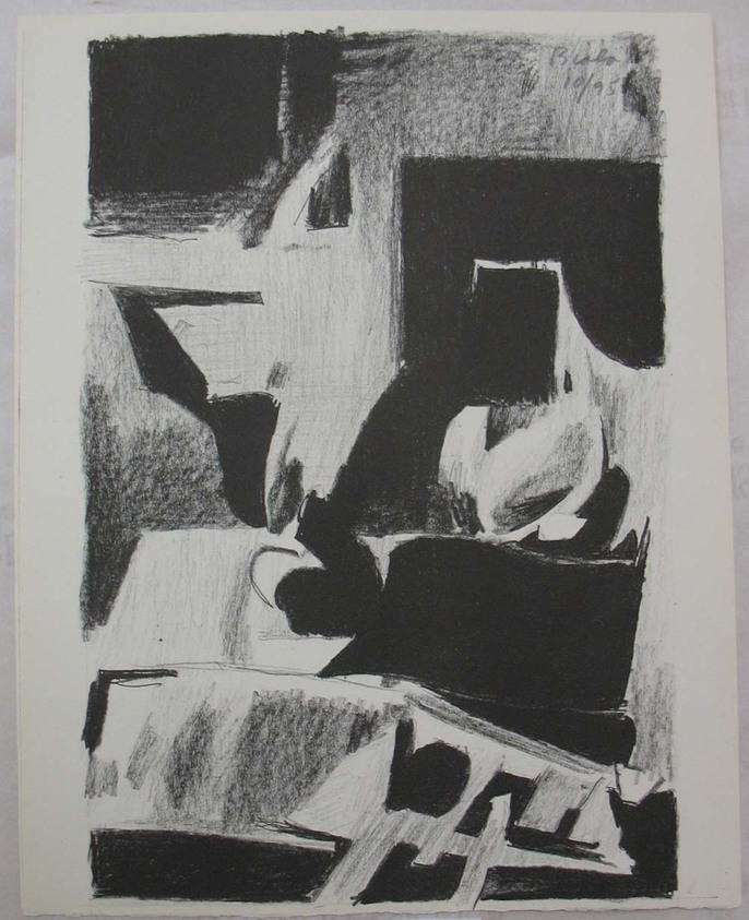 Janice Biala (American, 1903–2000). <em>Interior</em>, 1963. Lithograph on paper, Sheet: 12 3/4 x 10 in. (32.4 x 25.4 cm). Brooklyn Museum, Anonymous gift, 80.209.11. © artist or artist's estate (Photo: Brooklyn Museum, CUR.80.209.11.jpg)