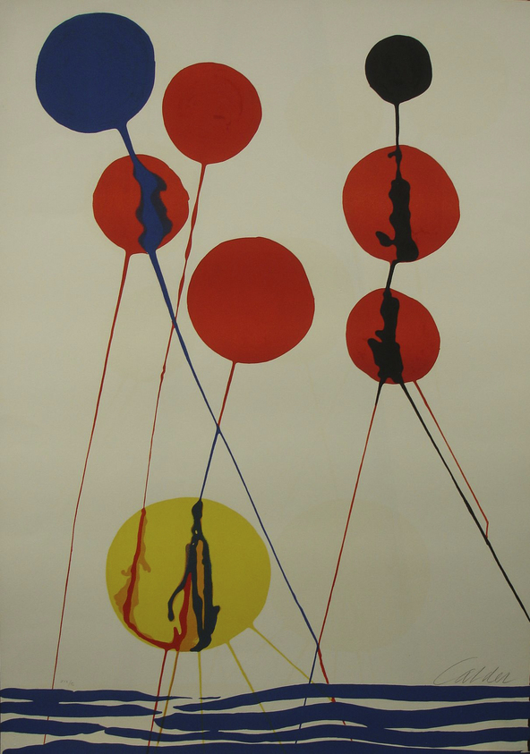 Alexander Calder (American, 1898-1976). <em>Balloons</em>, 1973. Lithograph on off-white wove paper, 39 3/4 x 28 3/8 in. (101 x 72.1 cm). Brooklyn Museum, Gift of J. Anthony Forstman and Joel B. Leff, 80.47.3. © artist or artist's estate (Photo: Brooklyn Museum, CUR.80.47.3.jpg)
