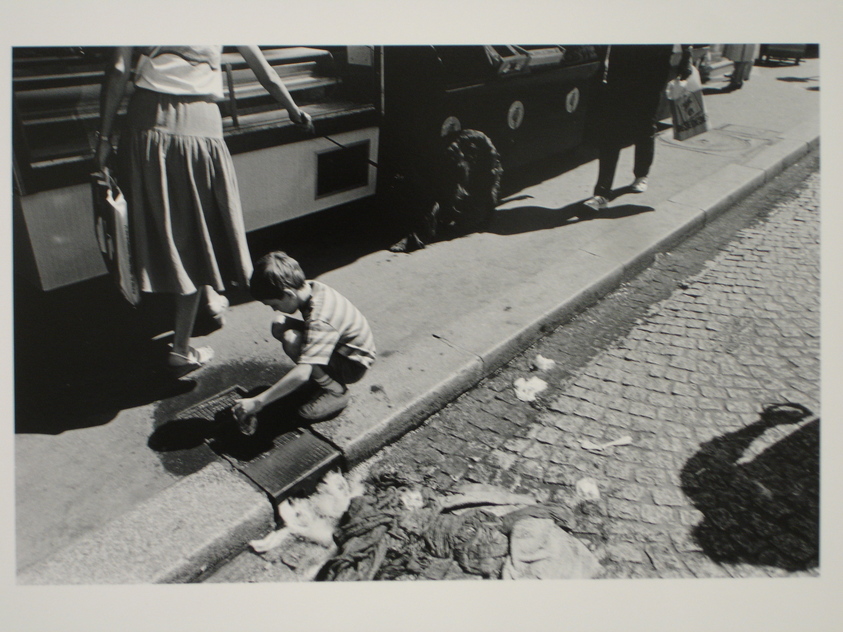 Walter Weiner (American, born 1943). <em>Untitled (Paris Child Playing in Street)</em>. Gelatin silver print Brooklyn Museum, Gift of Peter J. Golden, 85.239.2. © artist or artist's estate (Photo: Brooklyn Museum, CUR.85.239.2.jpg)