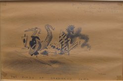 Peter Blume (American, 1906-1992). <em>The Birds of Gramercy Rock</em>, 1951. Graphite on wove paper, 5 1/2 x 8 5/8 in. (14 x 21.9 cm). Brooklyn Museum, Bequest of Nancy S. Holsten in memory of Edward L. Holsten, 87.204.5. © artist or artist's estate (Photo: Brooklyn Museum, CUR.87.204.5.jpg)