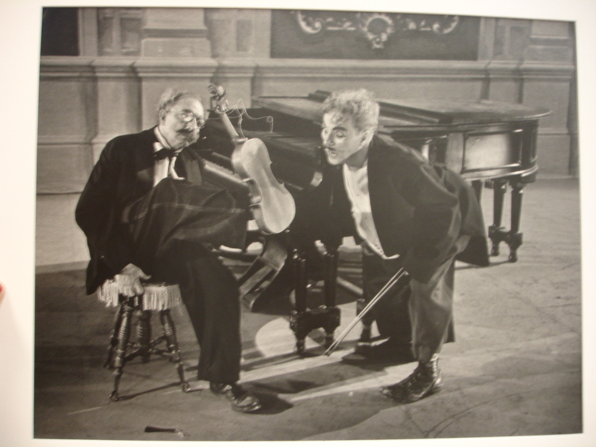 W. Eugene Smith (American, 1918-1978). <em>[Untitled] (Chaplin and Keaton)</em>, 1952. Gelatin silver print, Sheet: 10 7/8 x 13 3/4 in. (27.6 x 34.9 cm). Brooklyn Museum, Gift of Philip Goutell, 87.245.30. © artist or artist's estate (Photo: Brooklyn Museum, CUR.87.245.30.jpg)