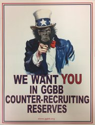 Guerrilla Girls BroadBand, Inc., (established United States, 2001). <em>We Want You in GGBB Counter-Recruiting Reserves</em>, 2008. Offset lithograph, 17 × 11 in. (43.2 × 27.9 cm). Brooklyn Museum, Gift of Guerrilla Girls BroadBand, Inc., 2018.6.1. © artist or artist's estate (Photo: , CUR.TL2017.36.60.jpg)