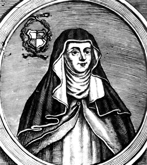 <p><em>Portrait of Hrosvitha of Gandersheim</em>. From <em>Antiquitates Gandersheimenses</em> by Johann Georg Leuckfeld (Wolfenbuttel: Verlag Gottfried Freytag, 1709)</p>