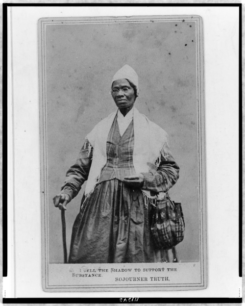 <p><em>Sojourner Truth</em>, circa 1864. Caption reads: “I sell the shadow to support the substance. Sojourner Truth.” Library of Congress, Prints and Photographs Division, Sojourner Truth Collection, Washington, D.C., LC-USZ62-119343</p>